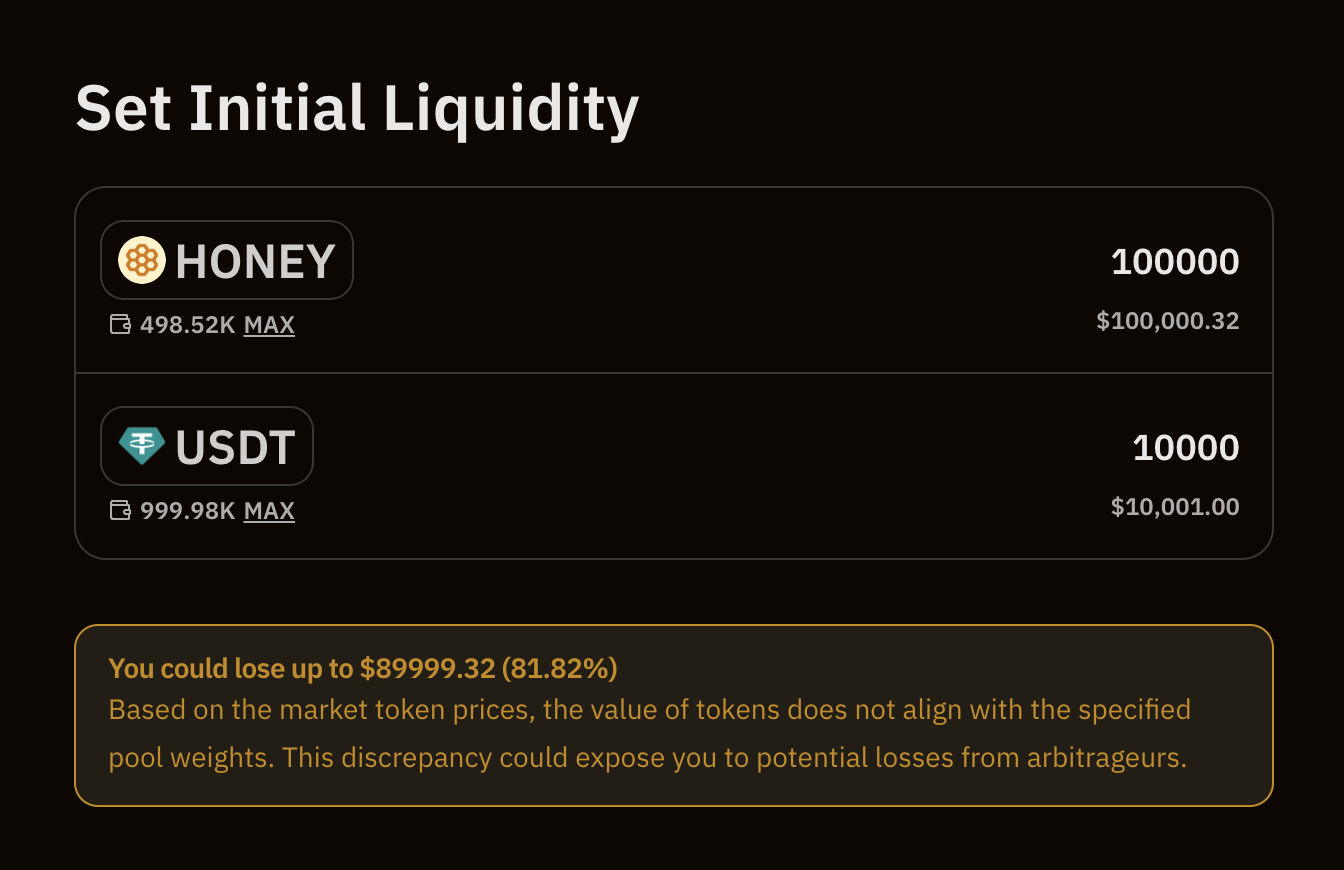 Liquidity Error Warning