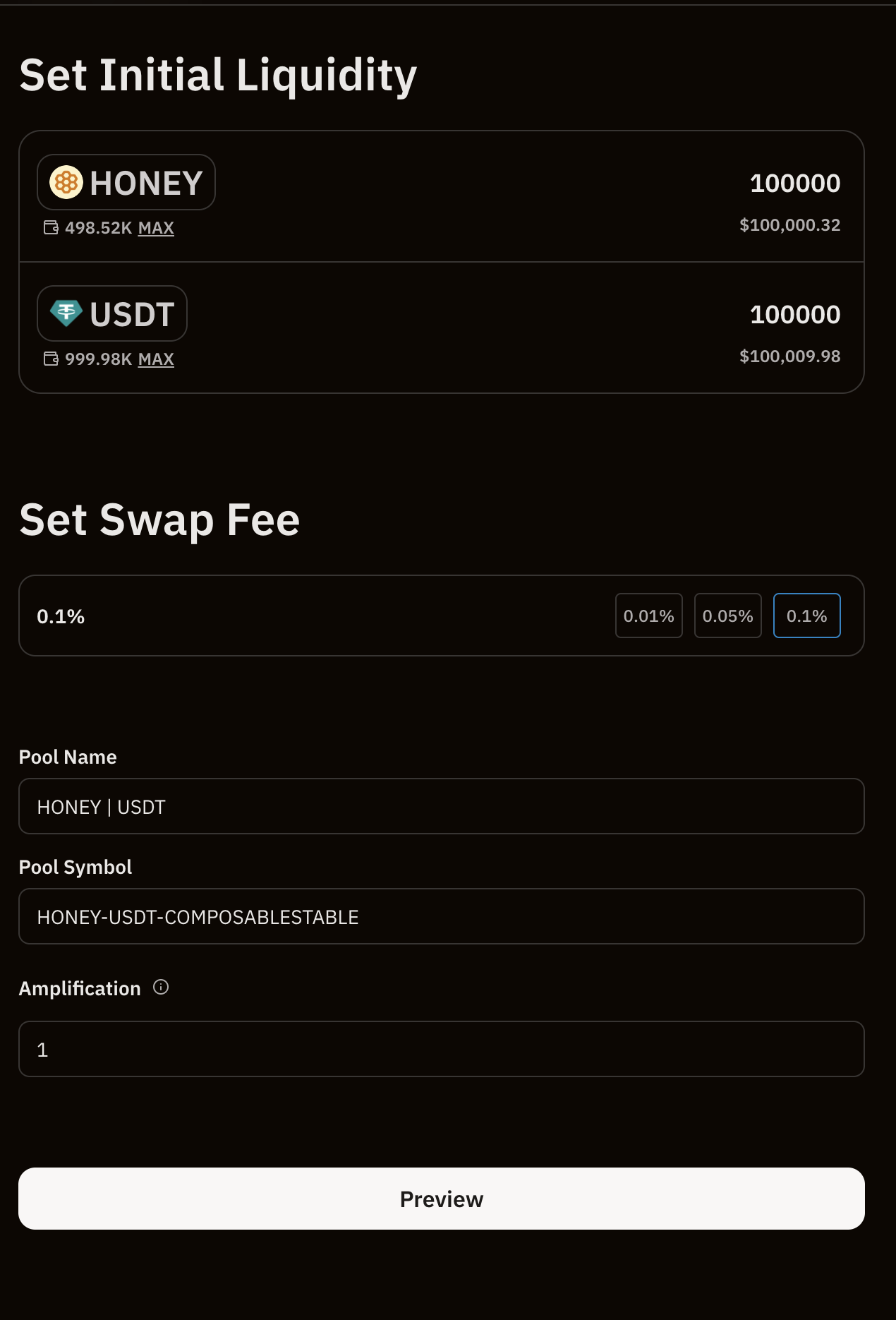 Set Initial Liquidity